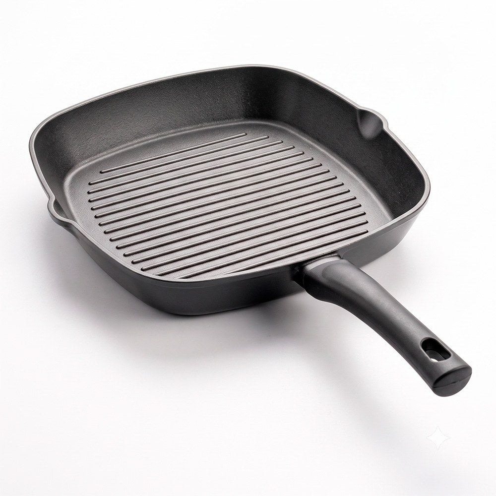 Sartén asador grill de aluminio forjado expert, 28 x 28 x 4,2 cm