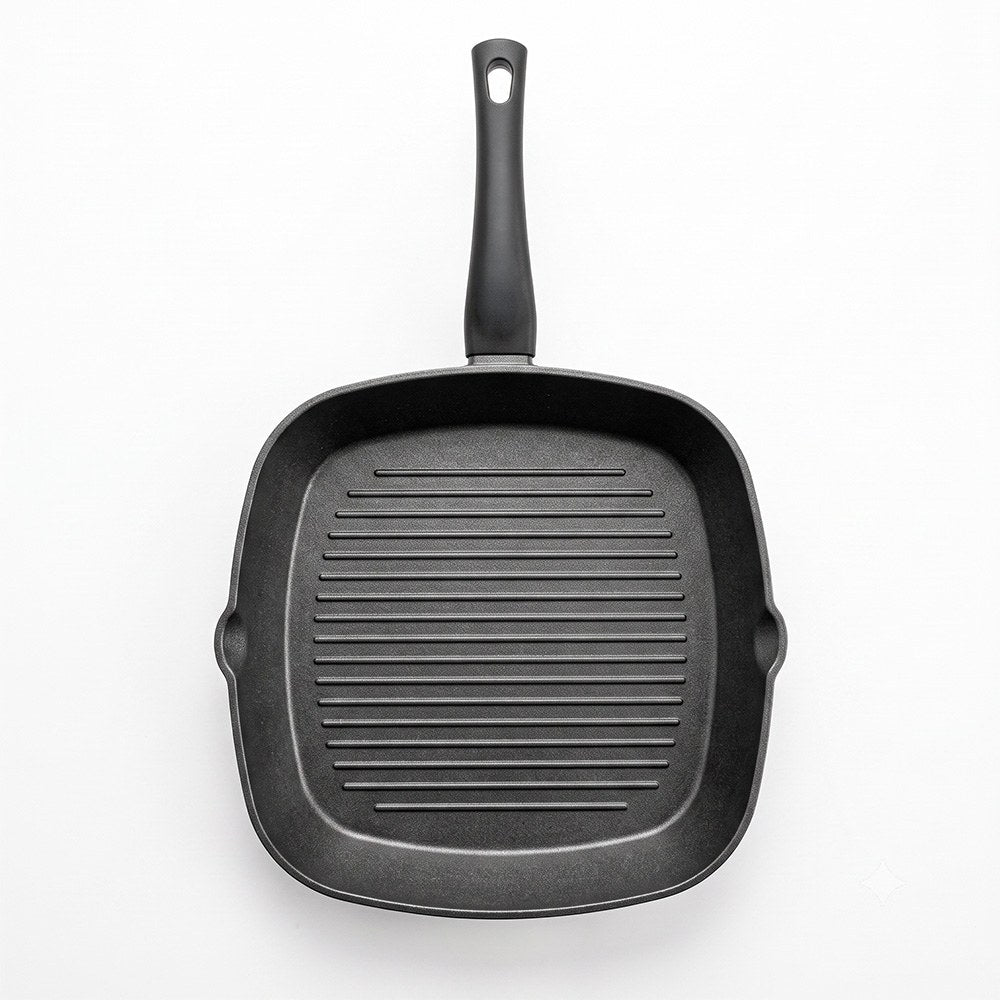 Sartén asador grill de aluminio forjado expert, 28 x 28 x 4,2 cm