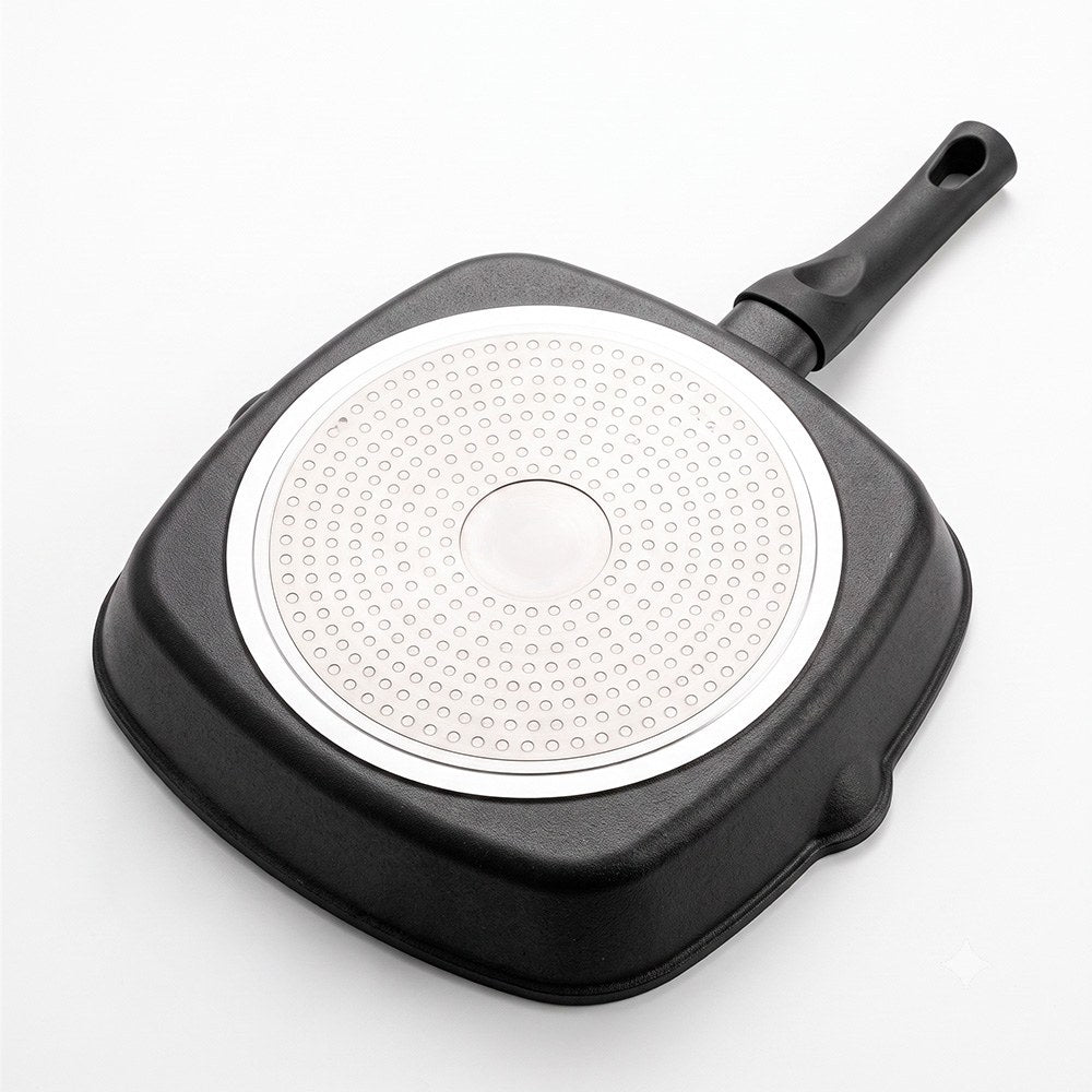 Sartén asador grill de aluminio forjado expert, 28 x 28 x 4,2 cm