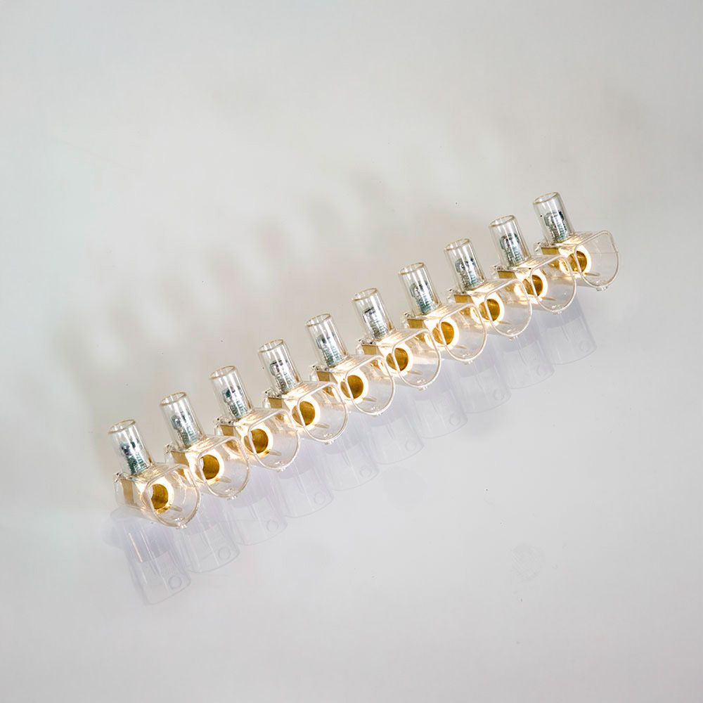 Regleta ciega transparente 10 polos 6 mm²