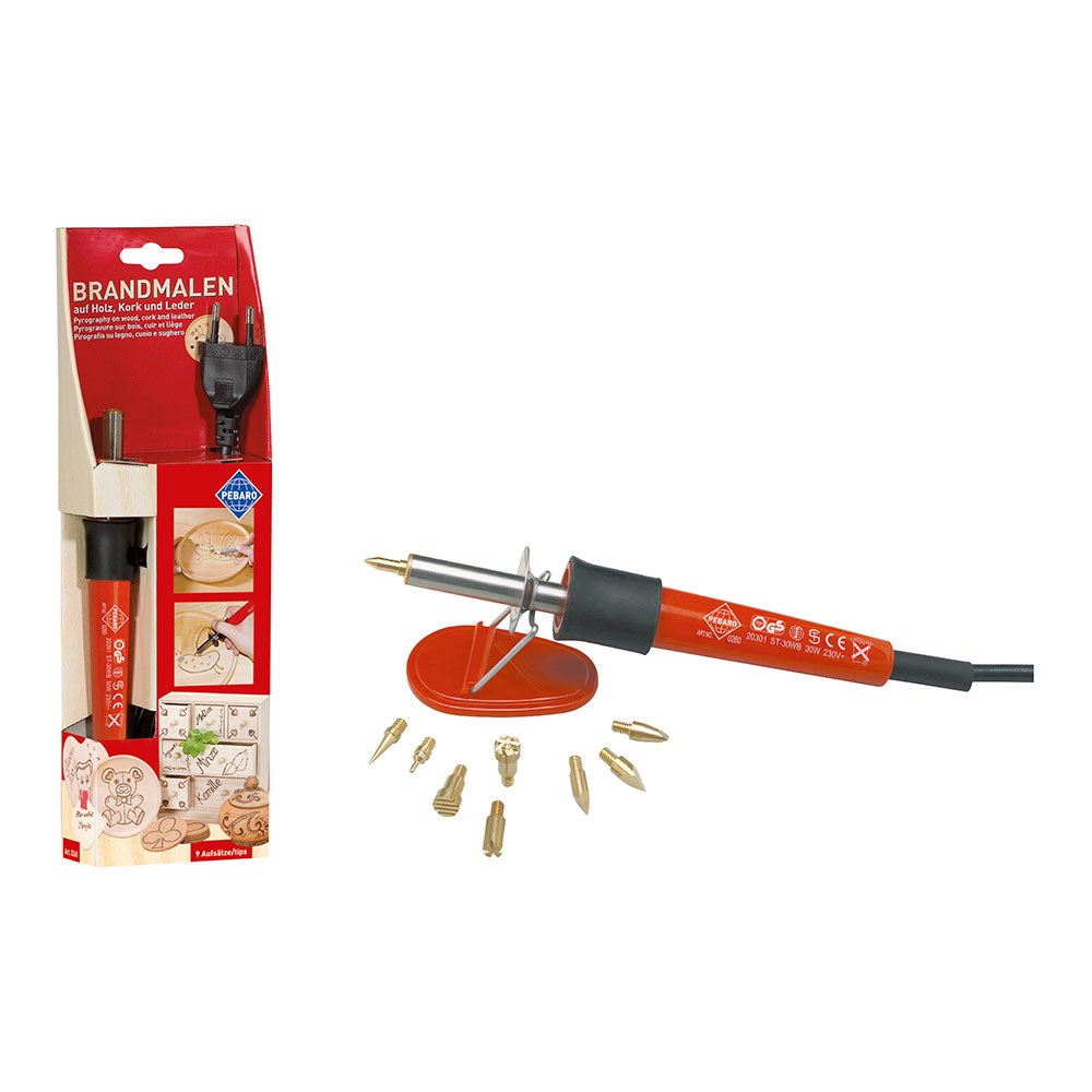 Set de pirograbador con 9 puntas, 30 w