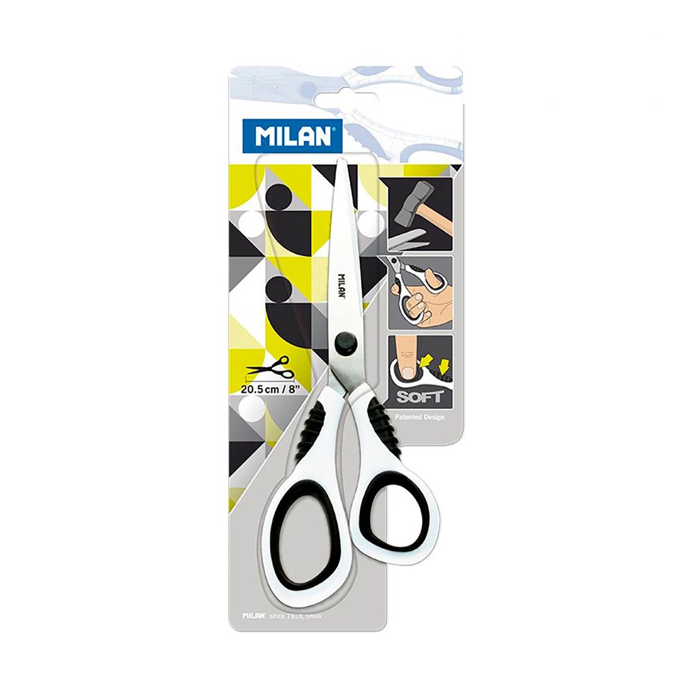 Tijeras de oficina blancas 20,5 cm, blister