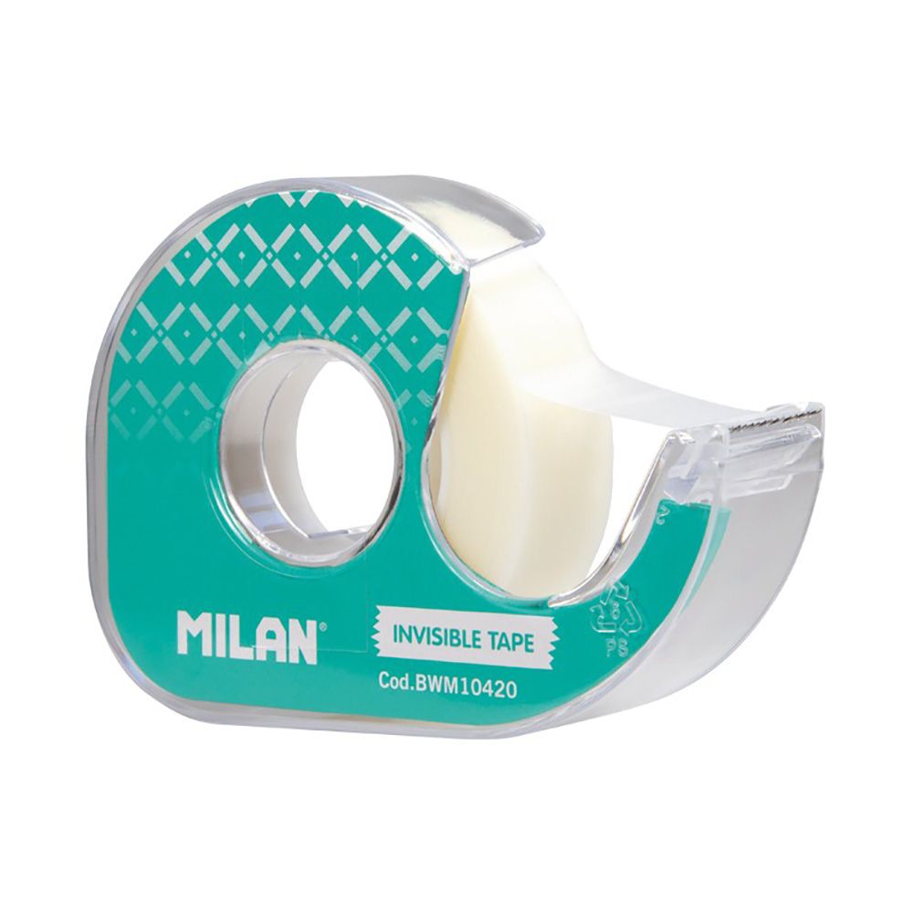 Dispensador verde de cinta adhesiva mate 19 mm x 33 m