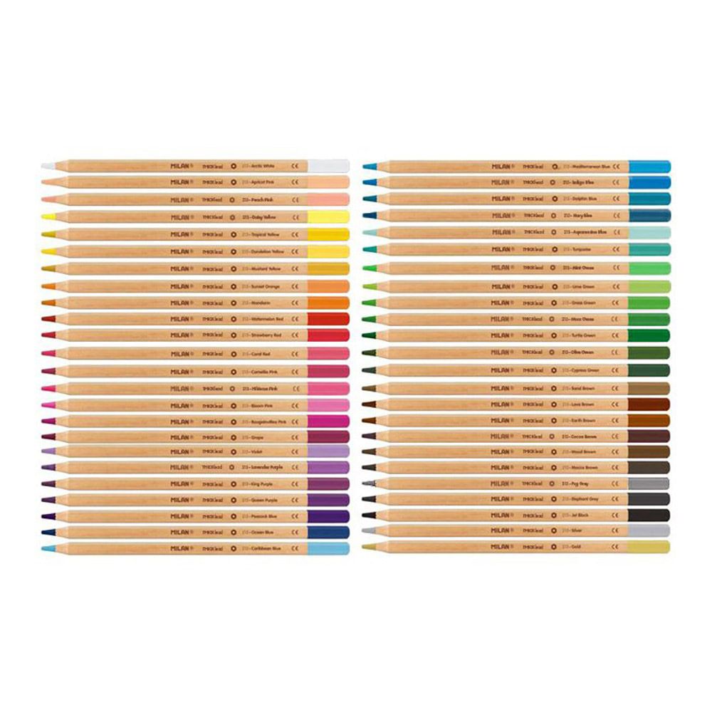 Lápices hexagonales de colores, mina gruesa ø3,5 mm, 48 uds, caja