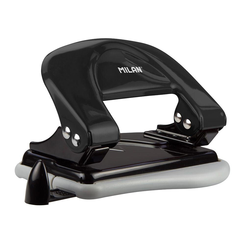 Perforadora para papel con guía negro