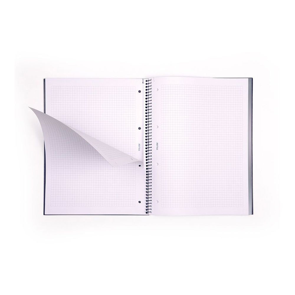 Cuaderno a4 con espiral cuadriculado 5 x 5 mm azul marino