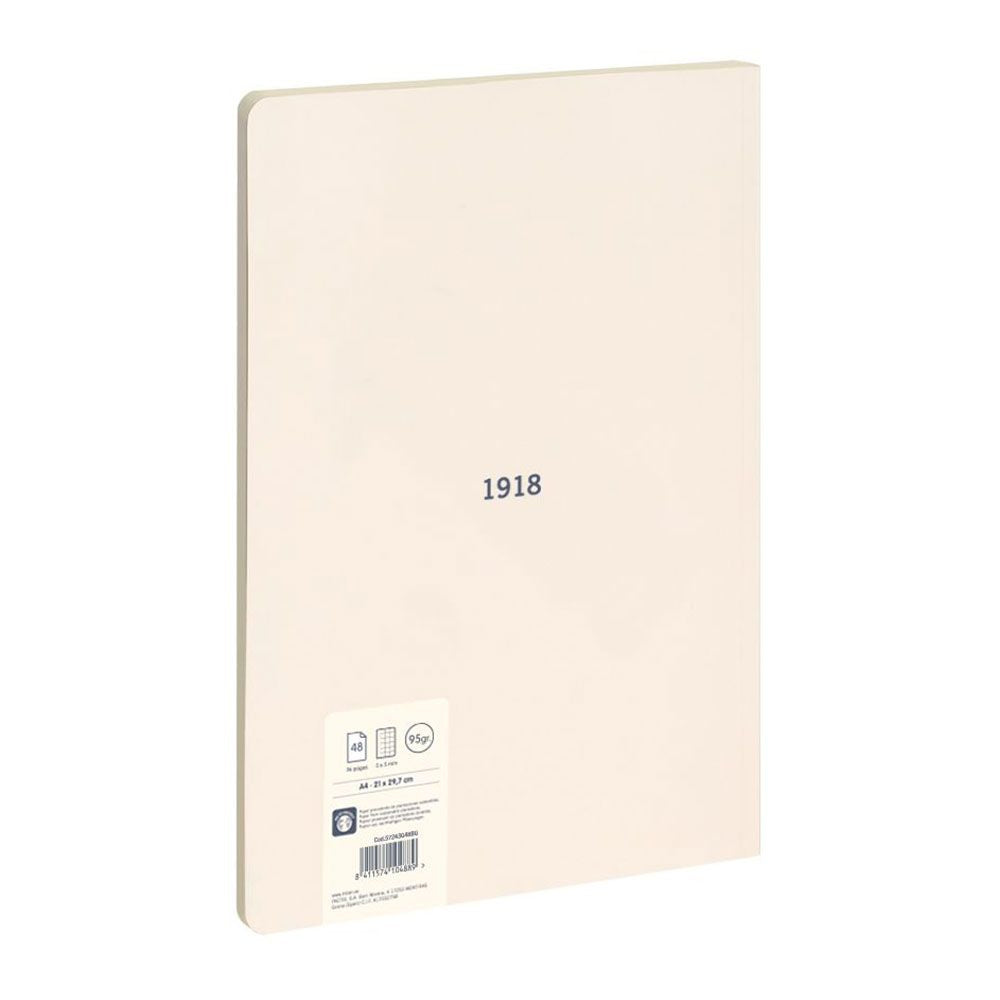 Cuaderno a4 cuadriculado encolado beige