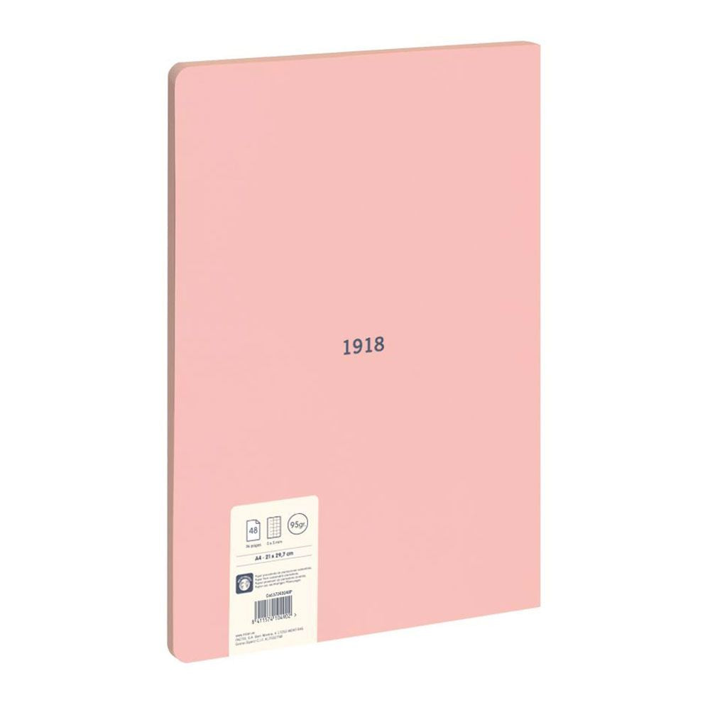 Cuaderno a4 cuadriculado encolado rosa