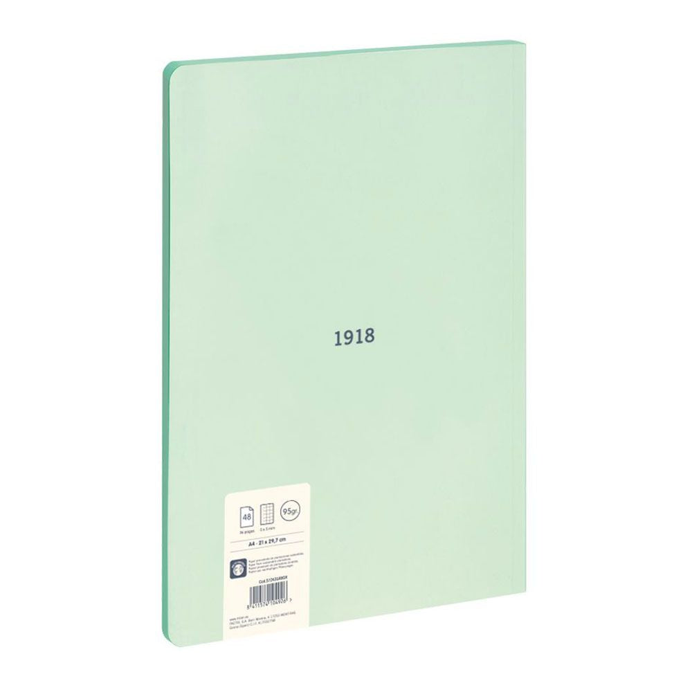 Cuaderno a4 cuadriculado encolado verde