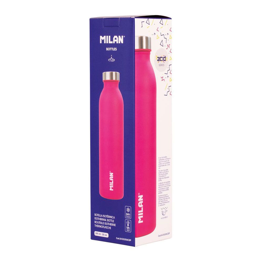 Botella isotérmica de acero inoxidable serie acid rosa 591 ml