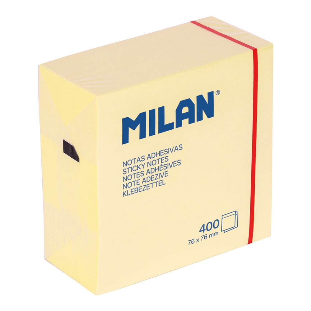 Bloc 400 notas adhesivas removibles 76 x 76 mm, amarillo claro