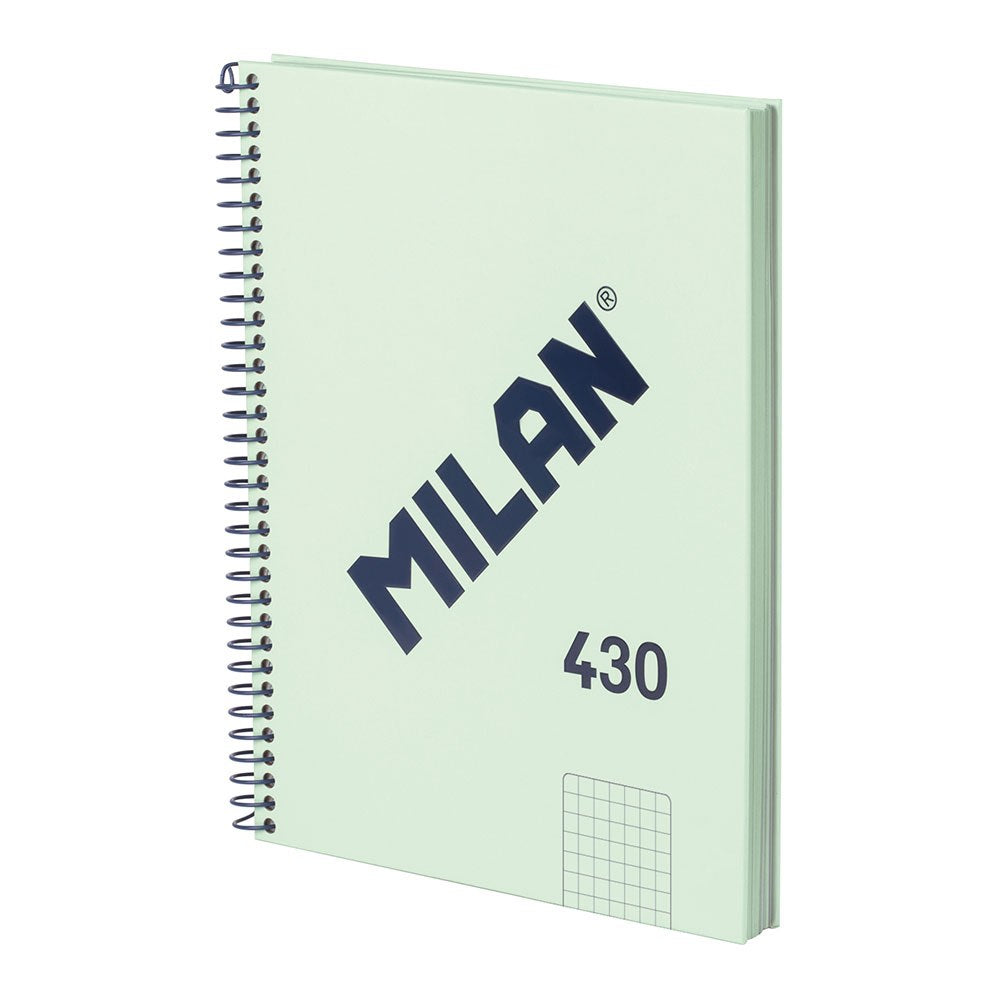 Cuaderno a5, con espiral, tapa dura, 80 hojas cuadriculadas, verde
