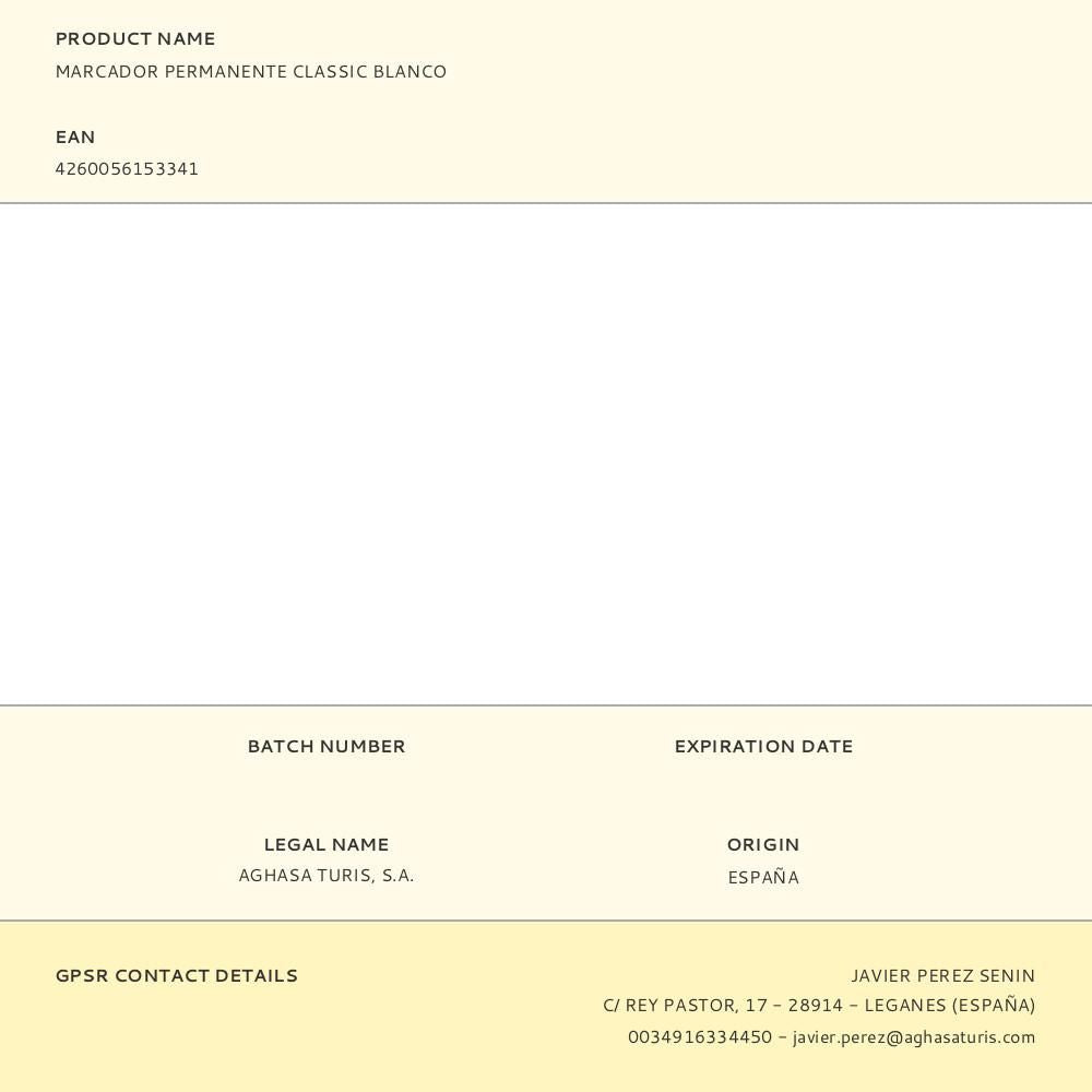 Marcador permanente classic blanco