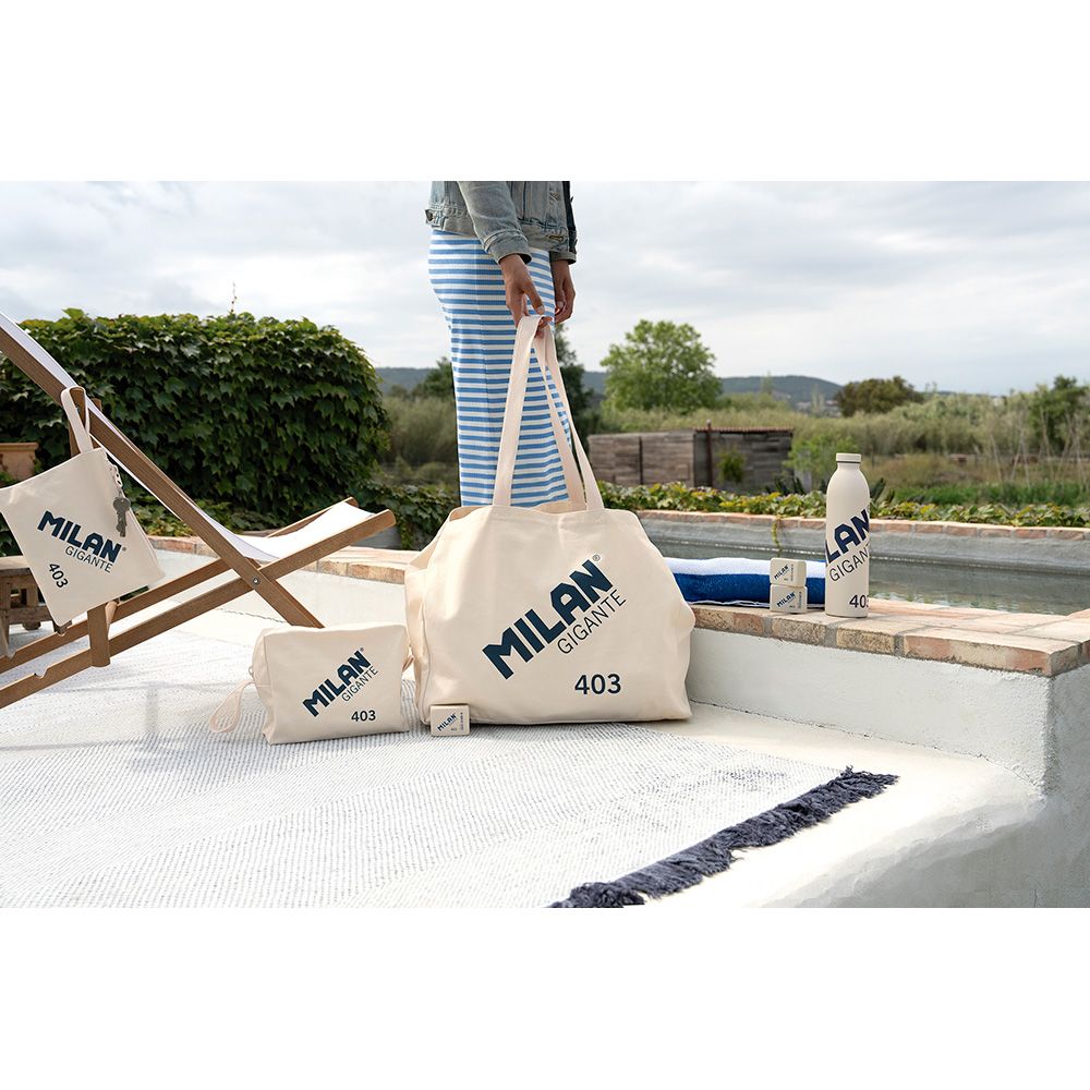 Bolso tote bag "milan® gigante 403 since 1918" beige
