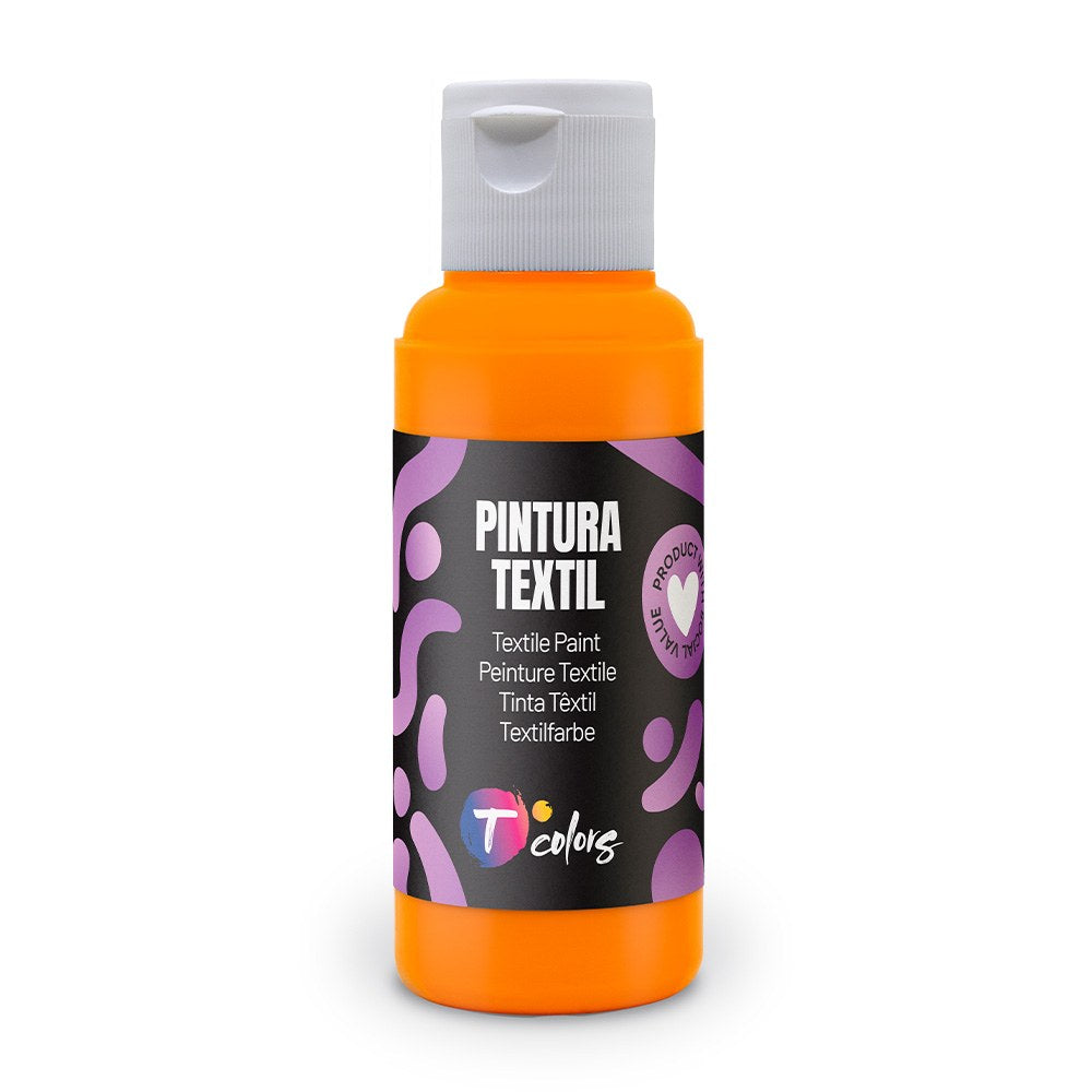 Pintura textil naranja, 80 ml