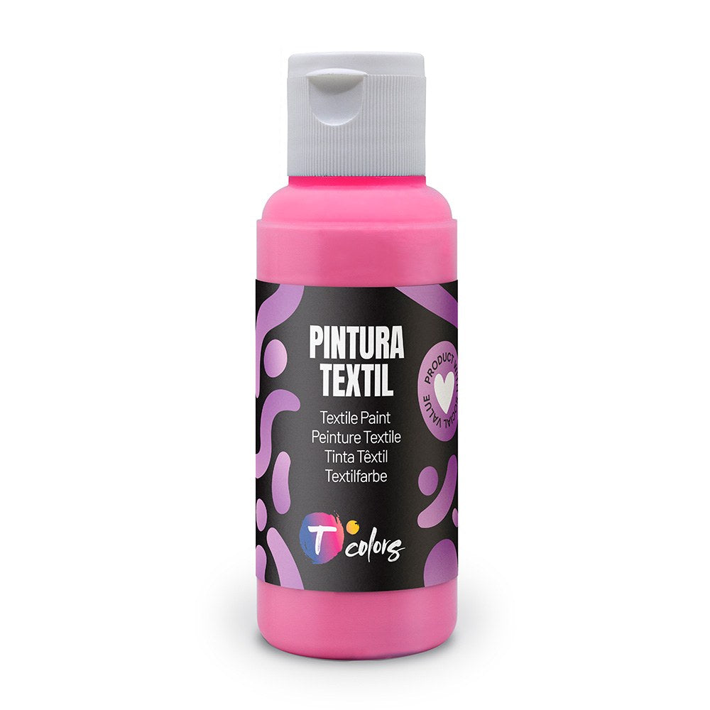 Pintura textil rosa, 80 ml