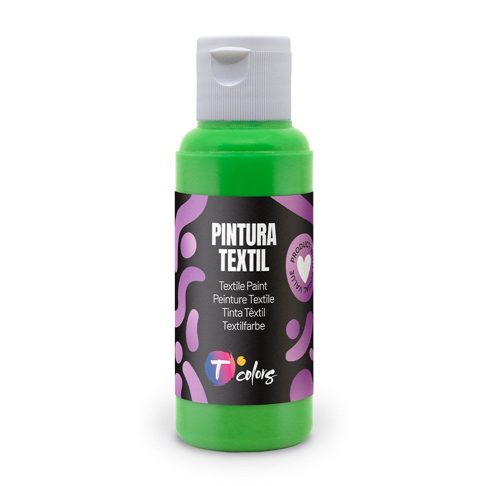 Pintura textil verde claro, 80 ml