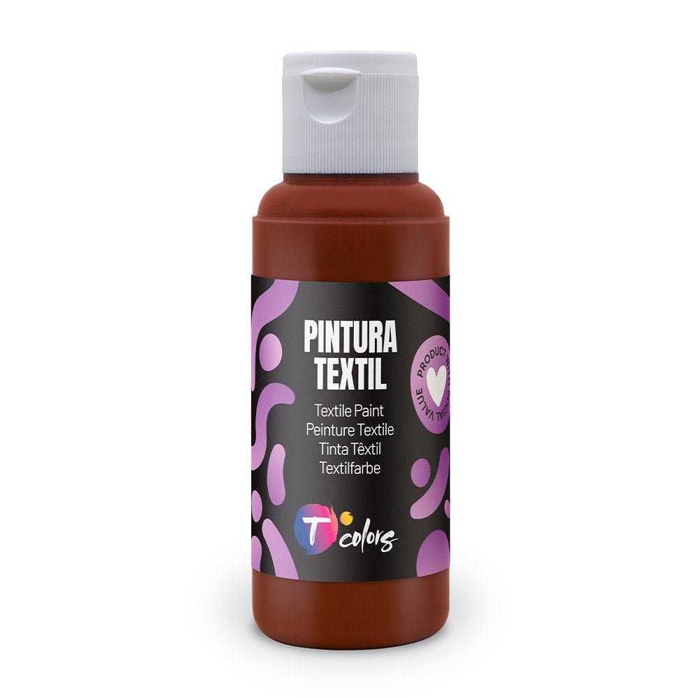 Pintura textil marrón, 80 ml