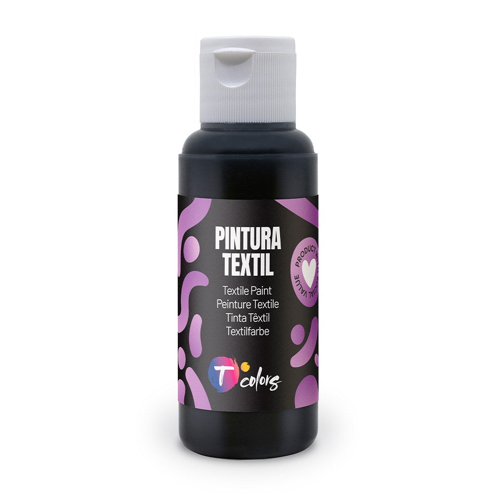 Pintura textil negro, 80 ml