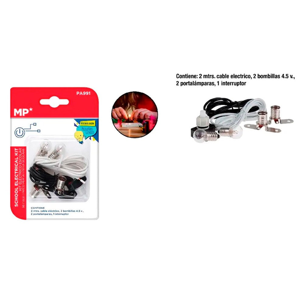 Kit eléctrico para trabajos escolares, bombillas
