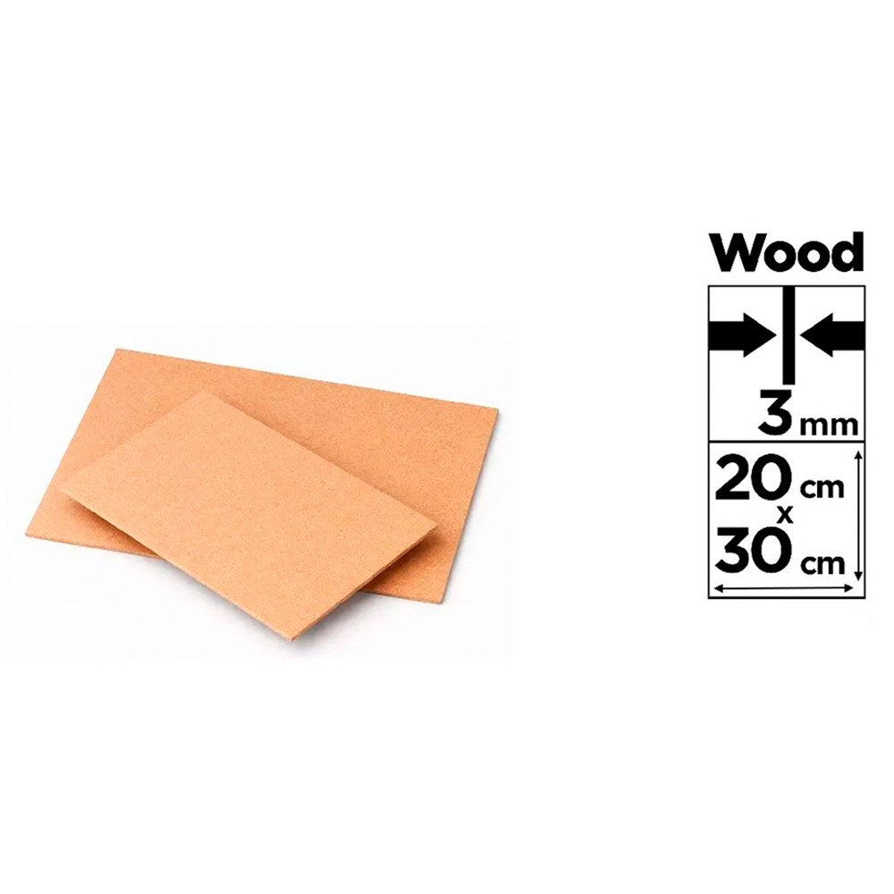 Tabla manualidades mdf, grosor 3 mm, 20 x 30 cm