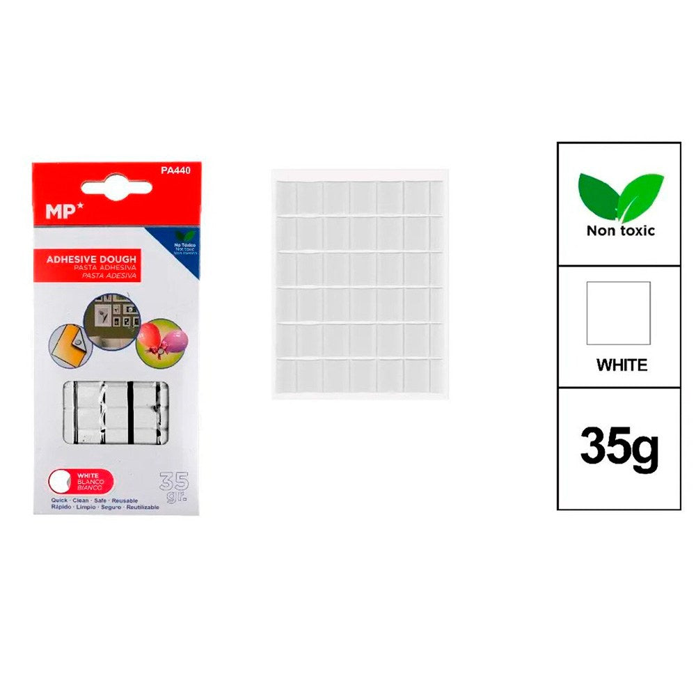 Masilla adhesiva blanca reutilizable 35 g, blister