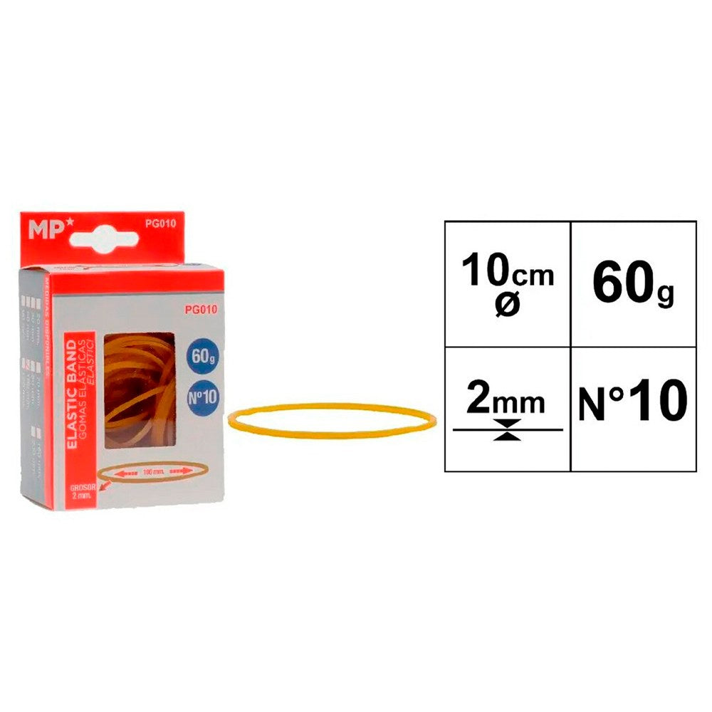 Gomas elásticas, nº 10, ø100 x 2 mm, 60 g, blister