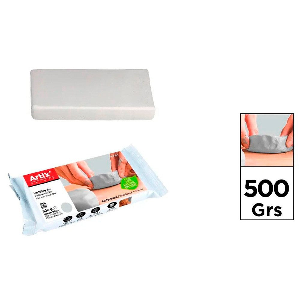 Pasta de modelar endurecible, sin gluten, 500 g, blanco