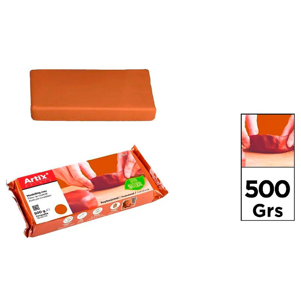 Pasta de modelar endurecible, sin gluten, 500 g, terracota