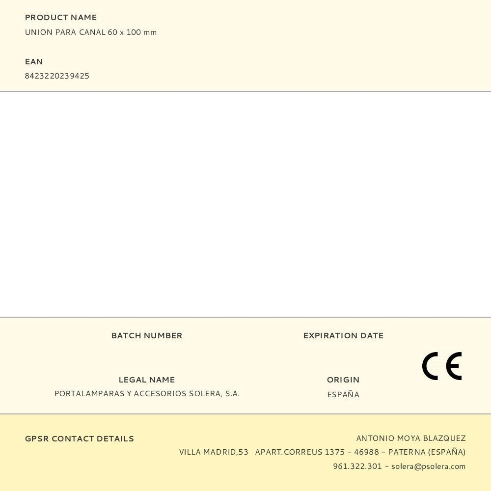 Union para canal 60 x 100 mm