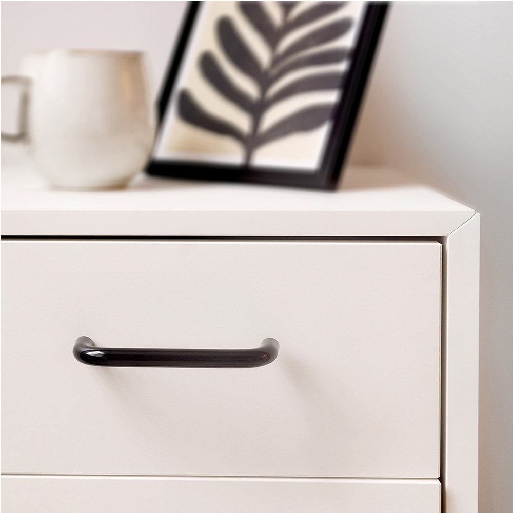 Tirador de mueble tipo asa, modelo 152, de hierro con acabado negro, 96 mm