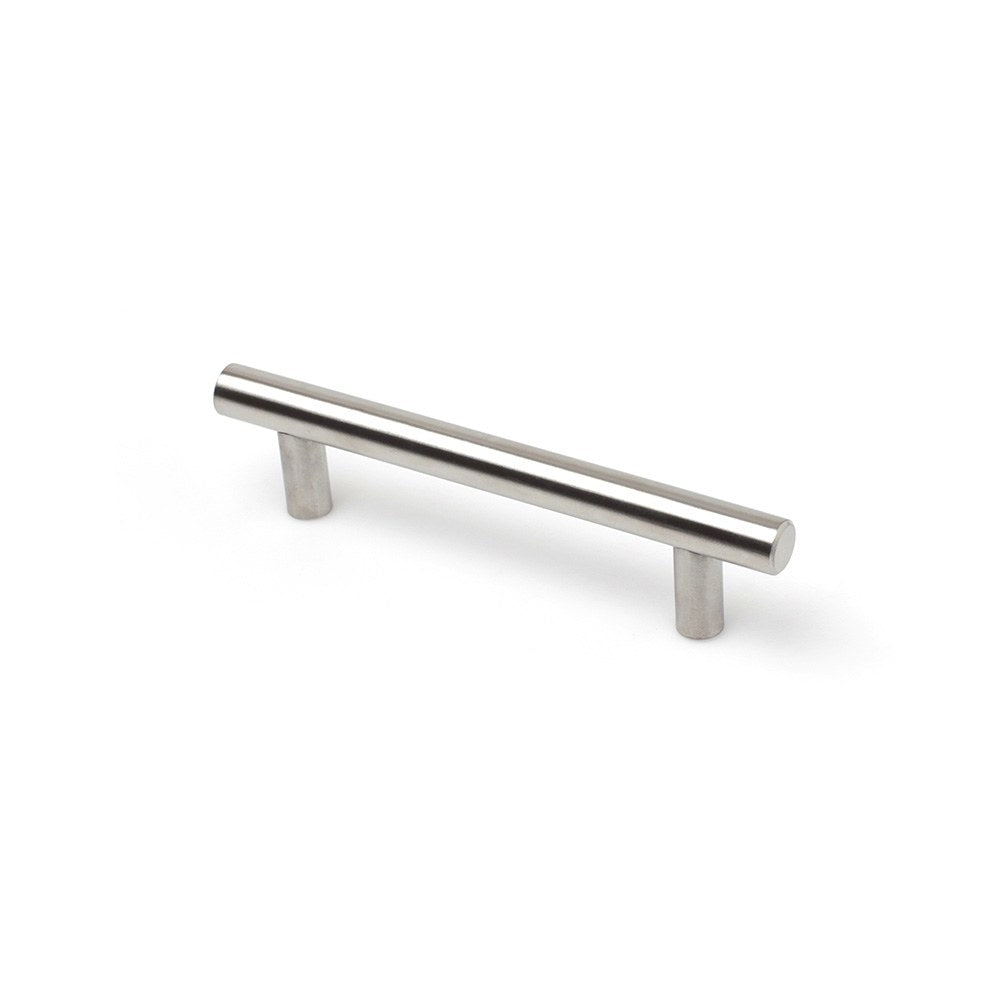 Tirador de mueble tipo asa, modelo 891h, de acero inoxidable con acabado aluminio, 96 mm