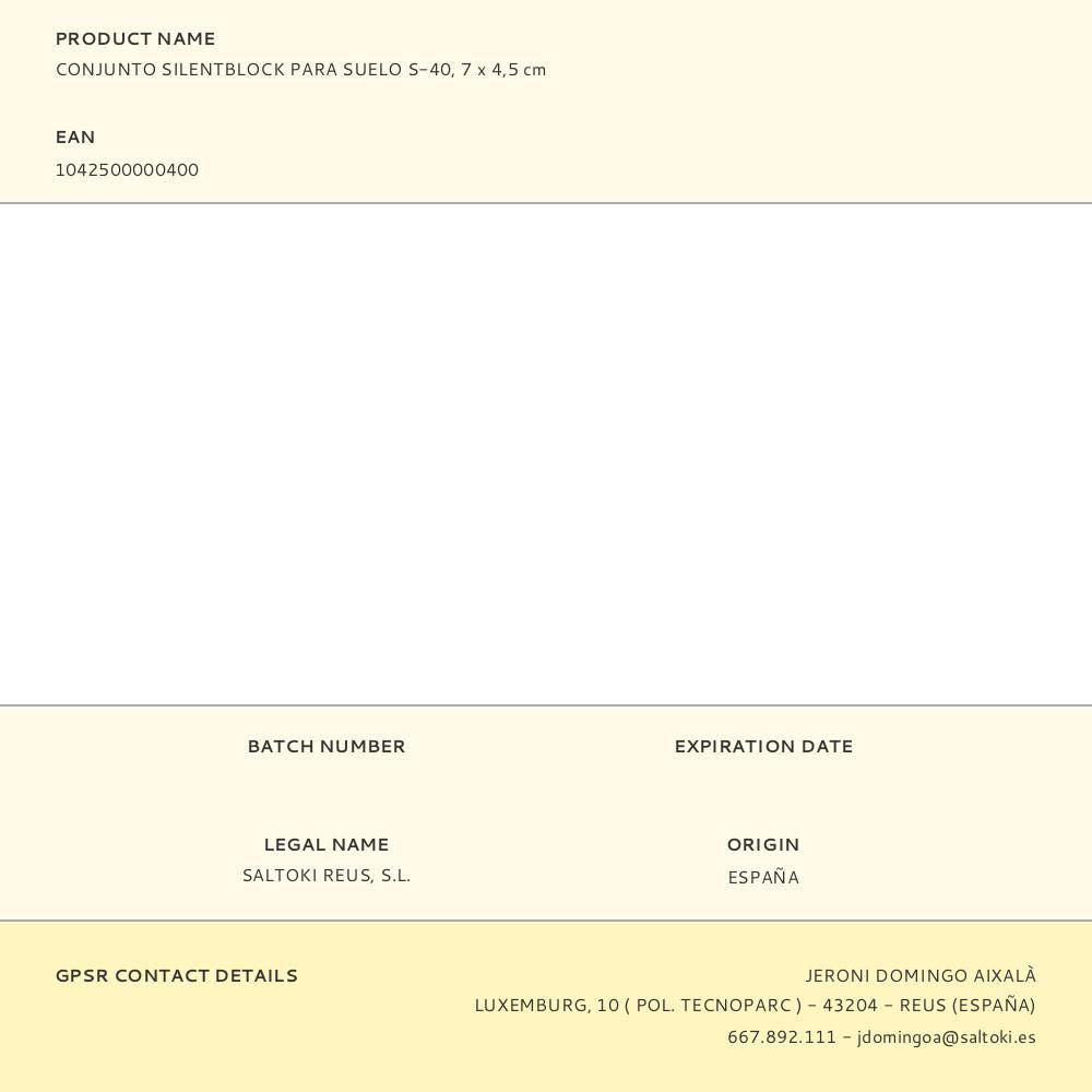 Conjunto silentblock para suelo s-40, 7 x 4,5 cm