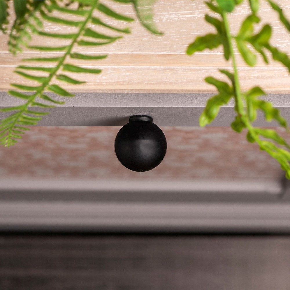 Pomo para mueble, modelo 308, de abs con acabado negro mate, ø28 mm