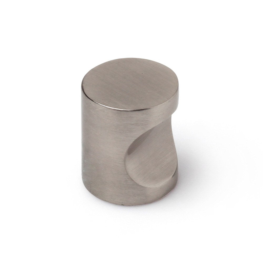 Pomo para mueble, modelo 718, de zamak con acabado níquel satinado, ø18 mm