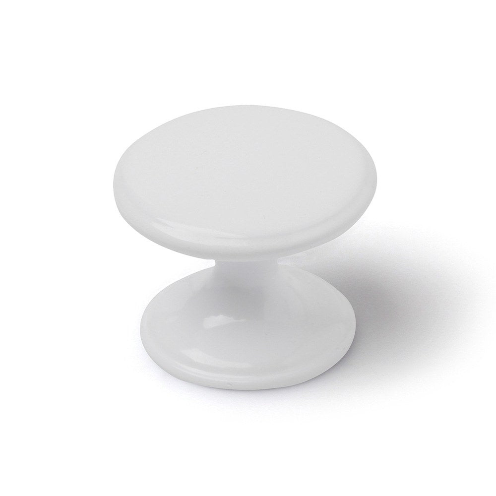Pomo para mueble, modelo 756, de zamak con acabado blanco, ø33 mm