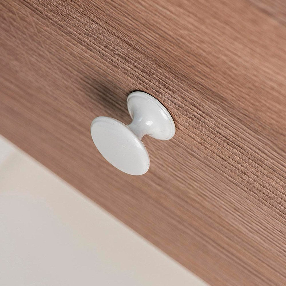 Pomo para mueble, modelo 756, de zamak con acabado blanco, ø33 mm