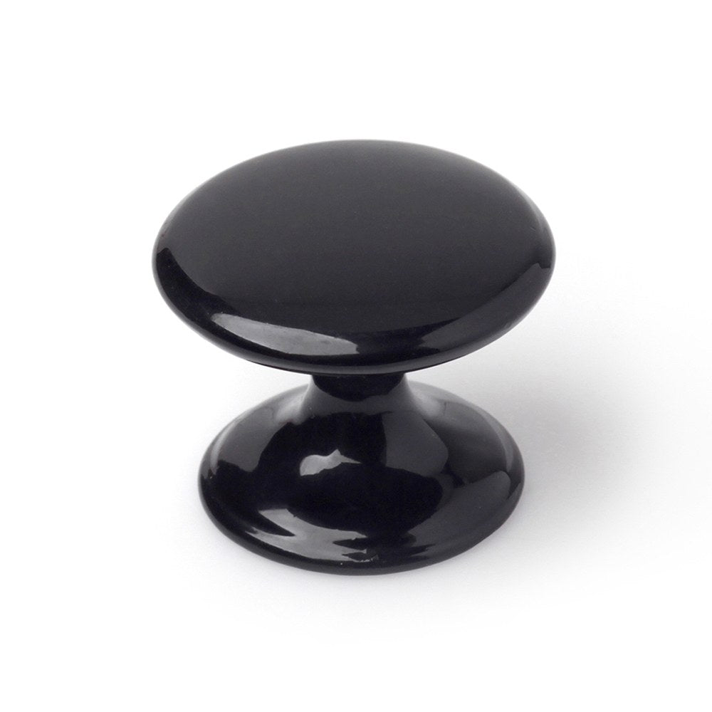 Pomo para mueble, modelo 756, de zamak con acabado negro, ø33 mm