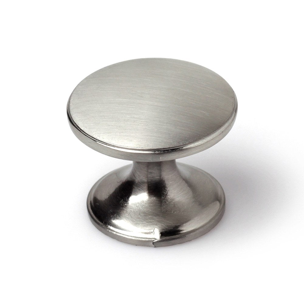 Pomo para mueble, modelo 756, de zamak con acabado níquel satinado, ø32 mm