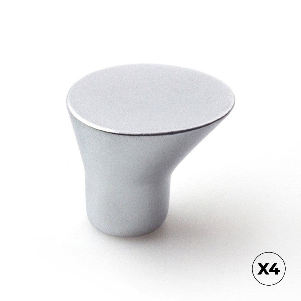 Pomo para mueble, modelo 762, de zamak con acabado cromo mate, ø16 mm, blíster 4 uds