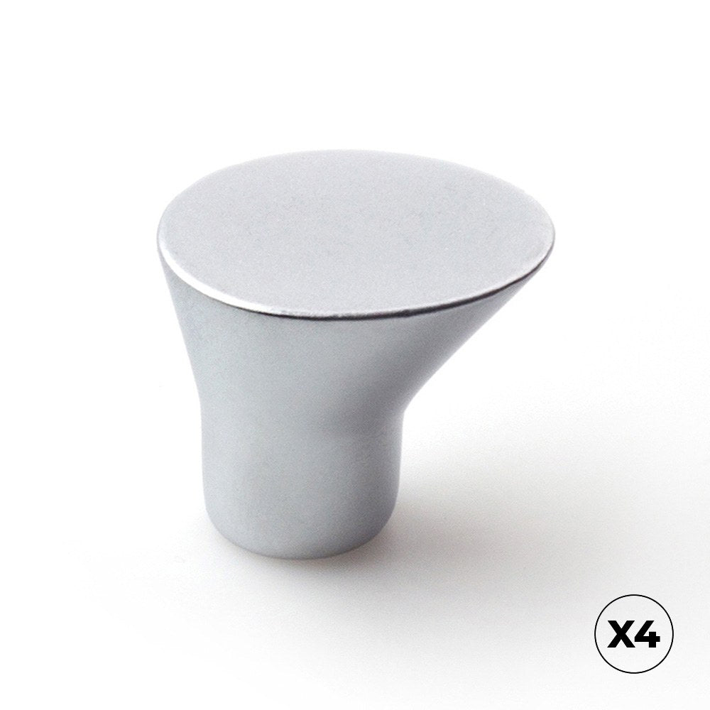 Pomo para mueble, modelo 762, de zamak con acabado cromo mate, ø16 mm, blíster 4 uds