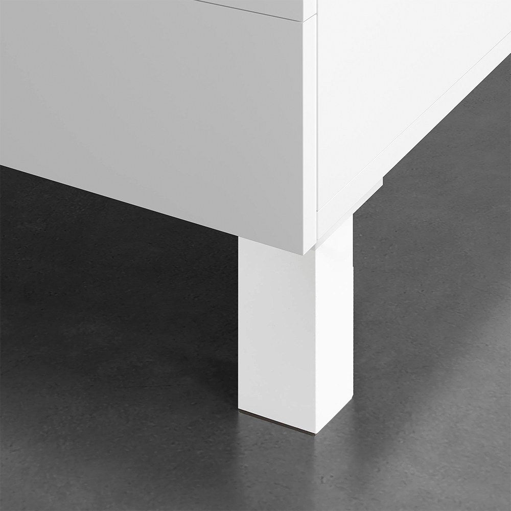 Pata cuadrada, modelo 972, de abs con acabado blanco, 42 x 42 x 100 mm