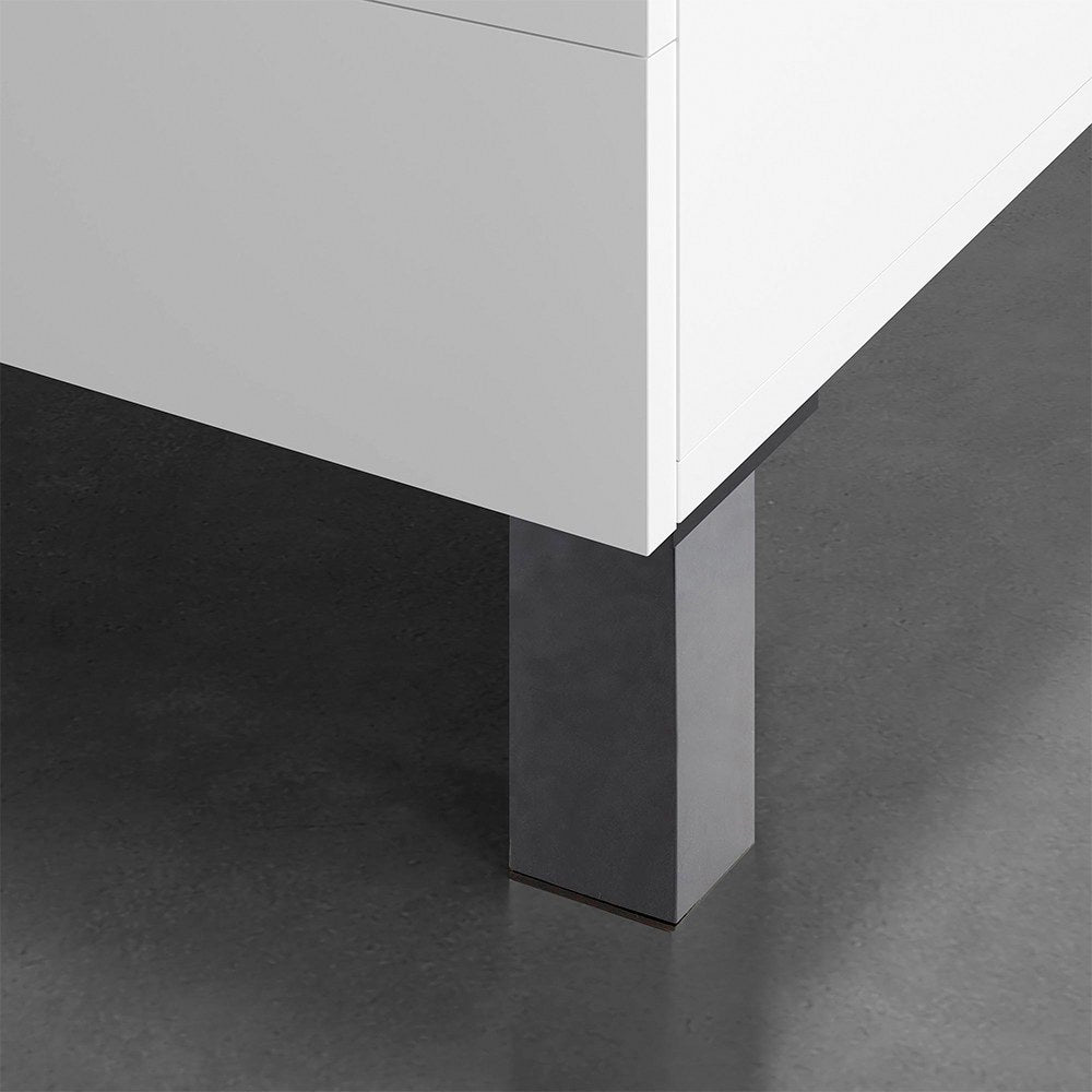 Pata cuadrada, modelo 972, de abs con acabado negro, 42 x 42 x 100 mm