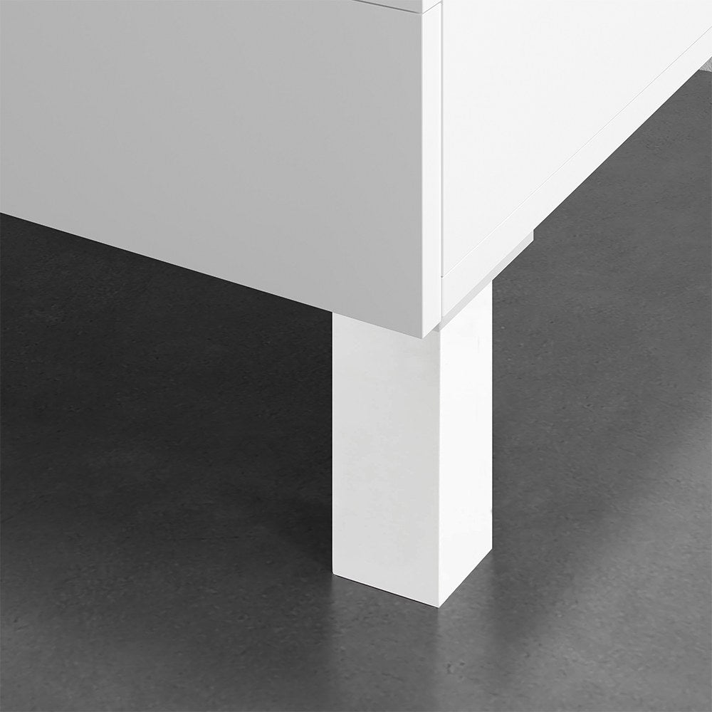 Pata cuadrada, modelo 972, de abs con acabado blanco, 42 x 42 x 150 mm