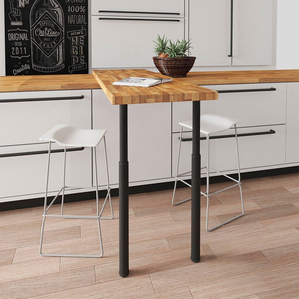 Pata extensible cilíndrica, modelo 406e, de acero con acabado negro, ø60 x 710/1100 mm