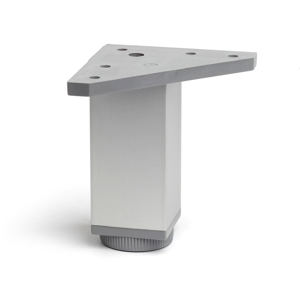 Pata cuadrada, modelo 404, de aluminio con acabado anodizado mate, 40 x 40 x 100 mm