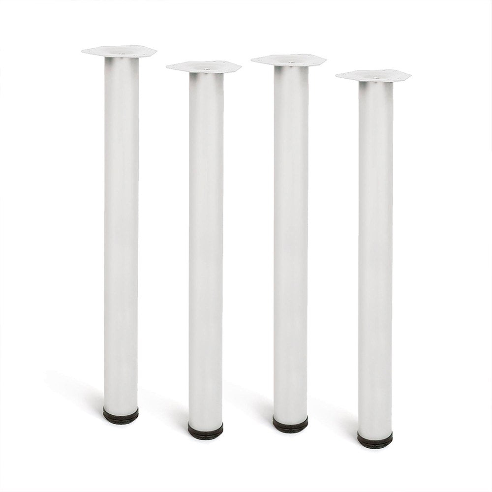 Pata cilíndrica de mesa, modelo 4406, de acero en color blanco, ø60 x 710 mm, 4 uds
