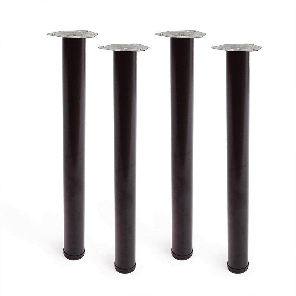 Pata cilíndrica de mesa, modelo 4406, de acero en color negro, ø60 x 710 mm, 4 uds