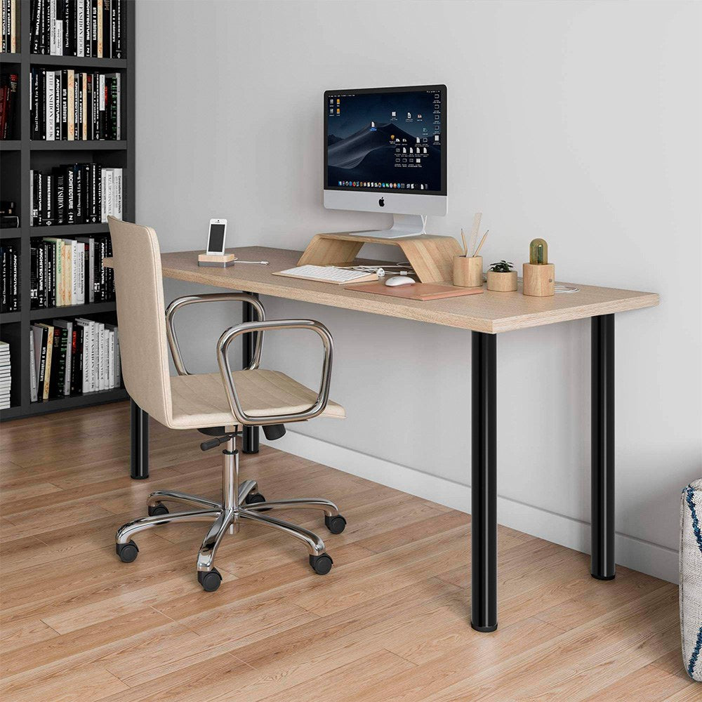 Pata cilíndrica de mesa, modelo 4406, de acero en color negro, ø60 x 710 mm, 4 uds