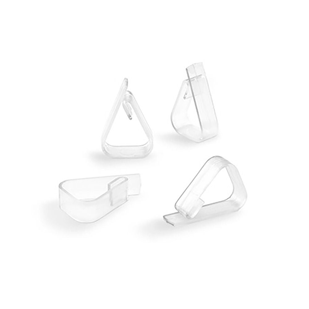 Pinza sujeta mantel transparente, blister 4 uds